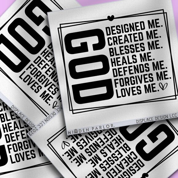 3pc - God Designed Created Blessed Me Sticker Decal Pack – Tumbler, Laptop - Picture 1 of 7